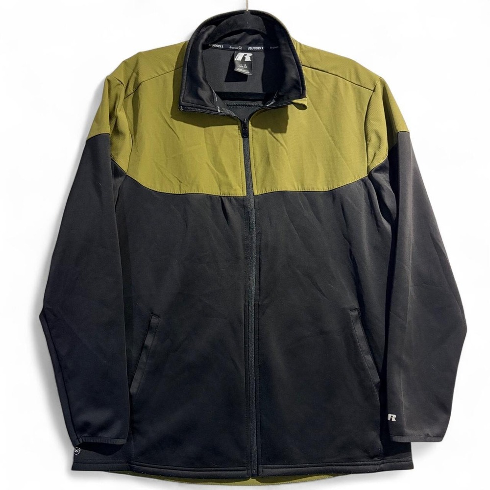 Russell Athletic Dri-Power 360 Mens Windbreaker Jacket BlackGreen Large RM120440